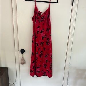 Red Floral Slip Dress